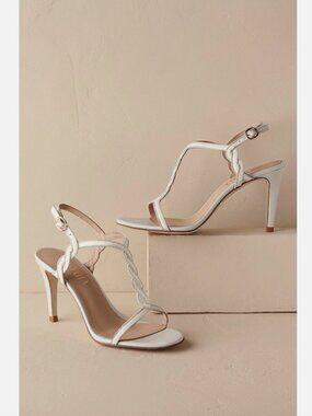 NEW Billy Ella Braided Gilt T-straps Heel size 6.5 MSRP: $170 BHLDN